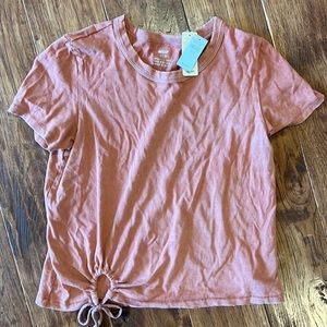 NEVER WORN AERIE Cropped Keyhole Top - Burnt Orange/Rust - XS